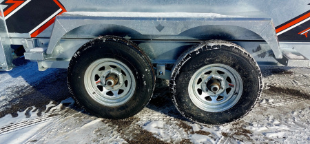 New 82" X 12' GALVANIZED DUMP 2026 TRIUMPH 5200# AXLES INCLUDES SPARE TIRE