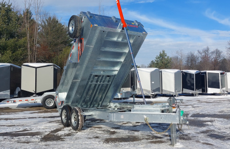 New 82" X 12' GALVANIZED DUMP 2026 TRIUMPH 5200# AXLES INCLUDES SPARE TIRE