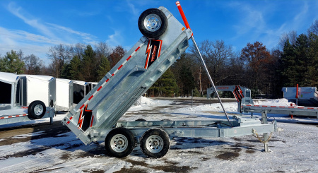 New 82" X 12' GALVANIZED DUMP 2026 TRIUMPH 5200# AXLES INCLUDES SPARE TIRE