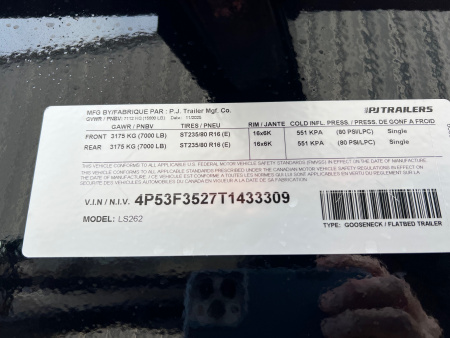 New 2026 PJ Trailers 26 Low Profile LS Gooseneck Trailer