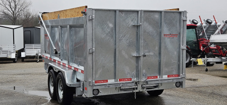 New 82" X 14' GALVANIZED DUMP 7 K AXLES 58" SIDES W/ WOOD RAMP & TARP INCLUDED 2026 TRIUMPH
