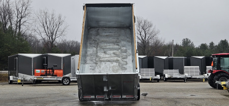 New 82" X 14' GALVANIZED DUMP 7 K AXLES 58" SIDES W/ WOOD RAMP & TARP INCLUDED 2026 TRIUMPH