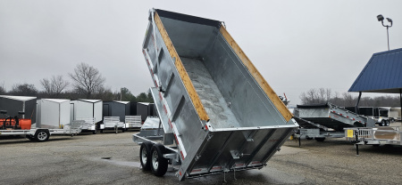 New 82" X 14' GALVANIZED DUMP 7 K AXLES 58" SIDES W/ WOOD RAMP & TARP INCLUDED 2026 TRIUMPH