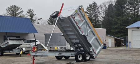 New 82  X 14' GALVANIZED DUMP 7 K AXLES 58  SIDES W/ WOOD RAMP & TARP INCLUDED 2026 TRIUMPH