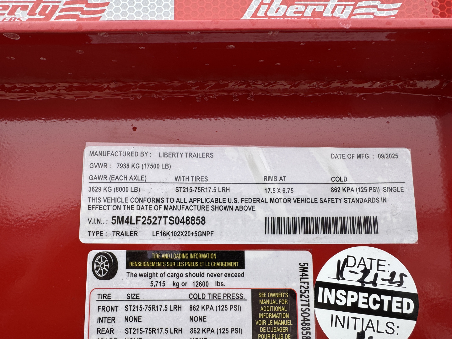 New 2026 Liberty LF16K-20+5 Deckover Trailer