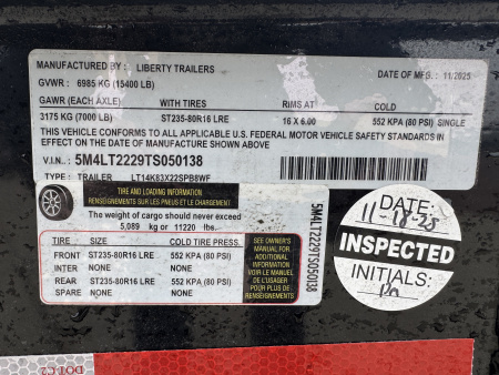 New 2026 Liberty LT14K-22 Split Tilt Trailer