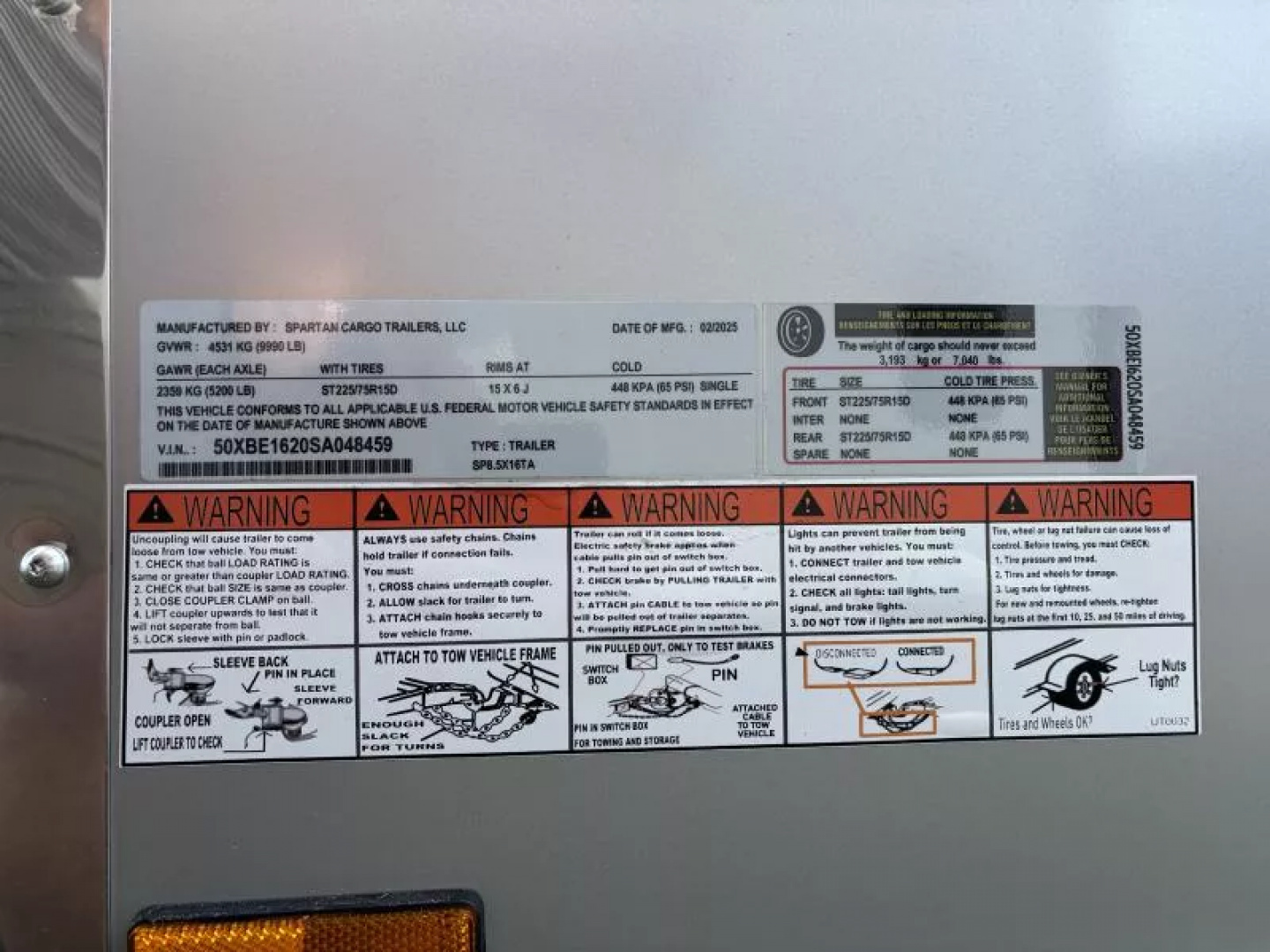 New 2025 Spartan Cargo Trailers SP8.5X16TA Cargo / Enclosed Trailer