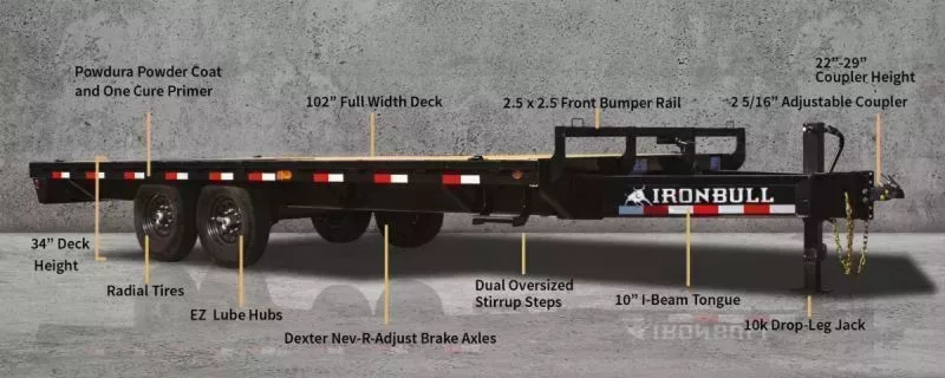 New 2026 Iron Bull 8.5' x 25' 14k Deckover Flatbed Trailer