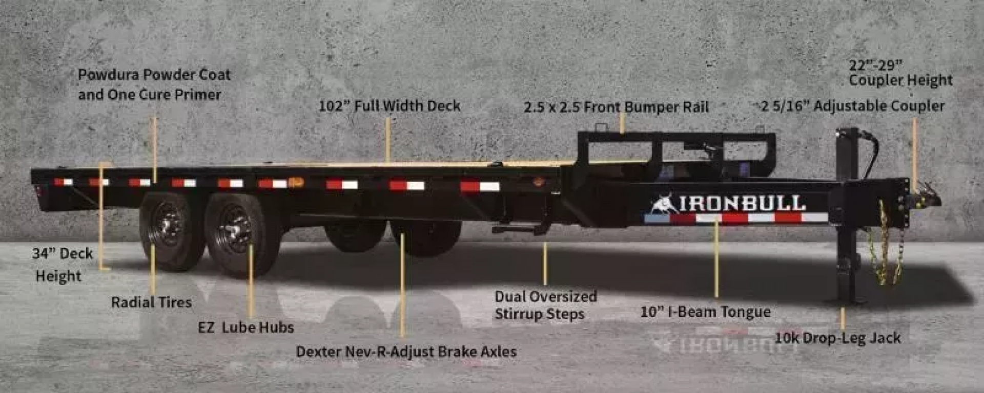 New 2025 Iron Bull 8.5' x 24' 14k Deckover Flatbed Trailer