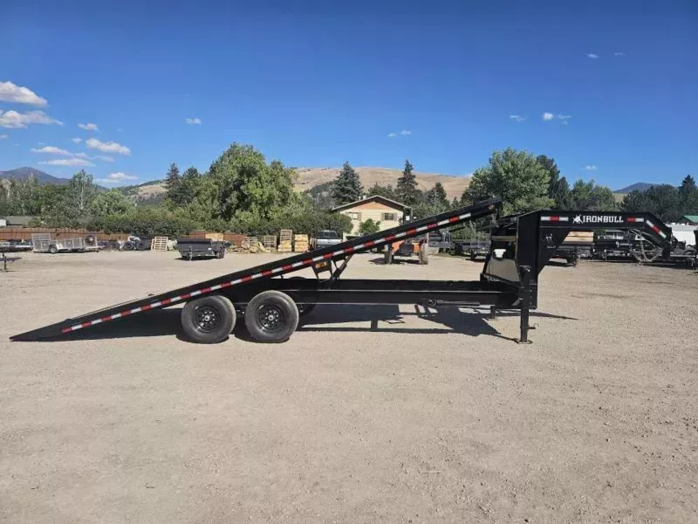 New 2026 Iron Bull 102"x24' 14K Gooseneck Deckover Tilt Trailer