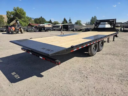 New 2026 Iron Bull 102"x24' 14K Gooseneck Deckover Tilt Trailer