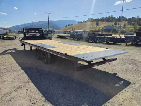 New 2026 Iron Bull 102"x24' 14K Gooseneck Deckover Tilt Trailer