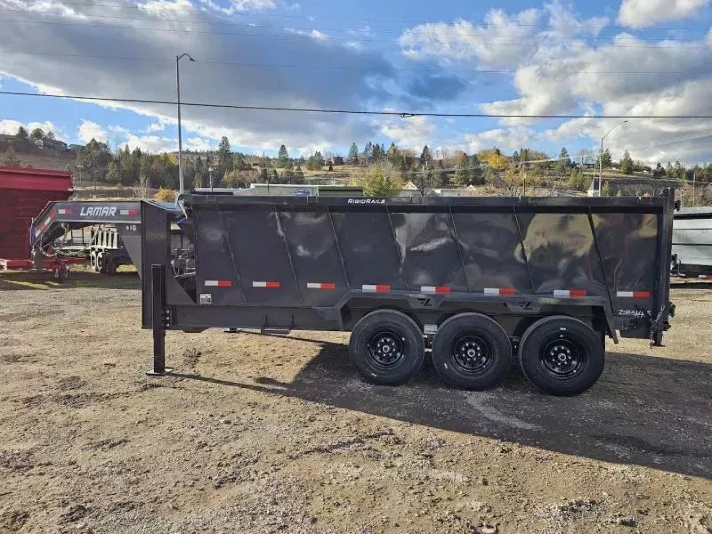 New 2026 Lamar 7x16 21k Telescopic Dump Trailer w/48" Sides