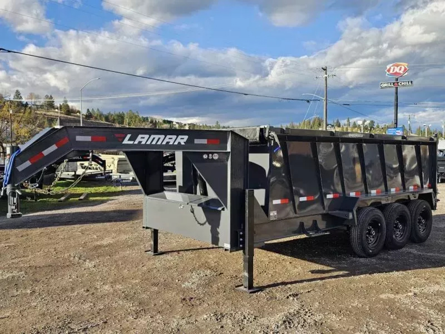 New 2026 Lamar 7x16 21k Telescopic Dump Trailer w/48" Sides