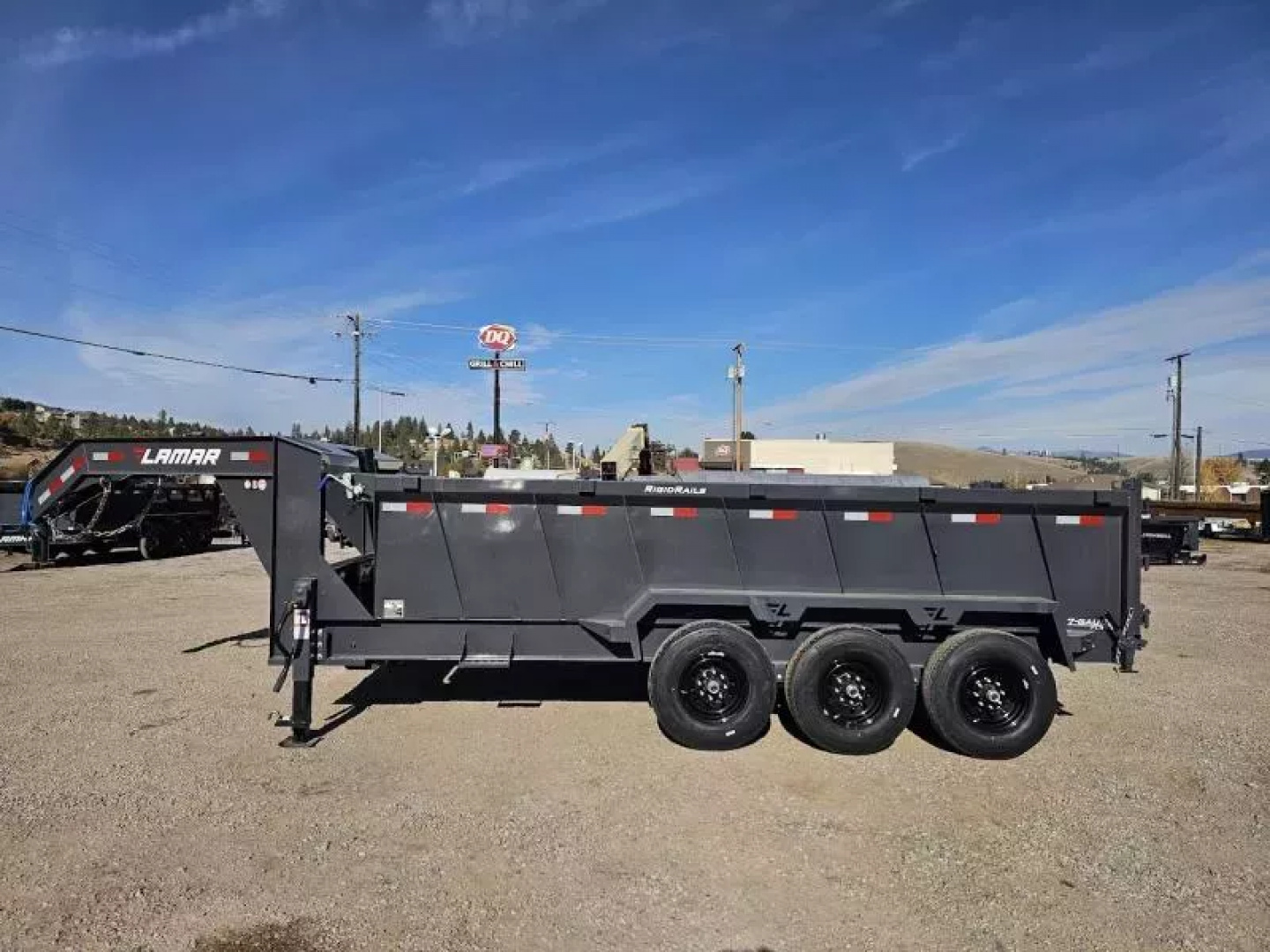 New 2026 Lamar 7x16 21k Telescopic Dump Trailer w/36" Sides