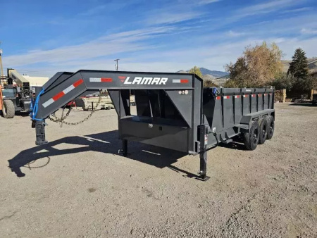 New 2026 Lamar 7x16 21k Telescopic Dump Trailer w/36" Sides