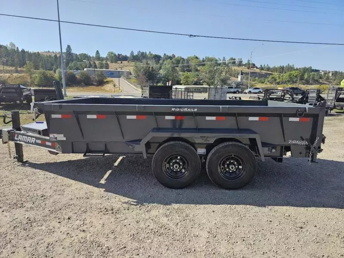 New 2026 Lamar 7x14 14k Dump Trailer w/Telescopic Hoist