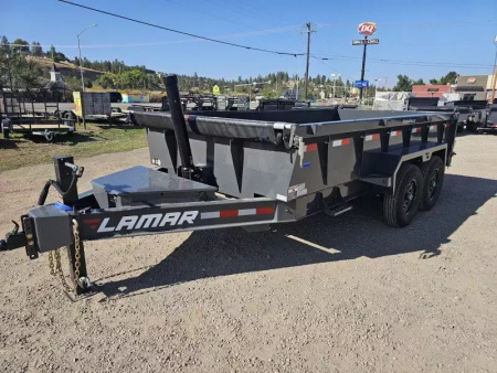 New 2026 Lamar 7x14 14k Dump Trailer w/Telescopic Hoist