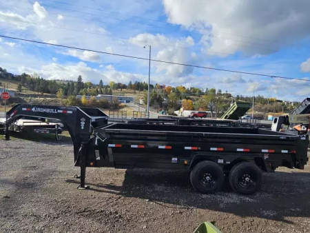 New 2026 Iron Bull 83"x16' 15k Gooseneck Dump Trailer