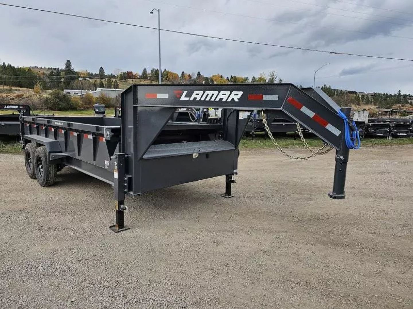 New 2026 Lamar 7x16 14k Gooseneck Dump Trailer
