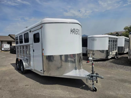 New 2026 Maverick 3 Horse Lite Deluxe Aluminum Horse Trailer