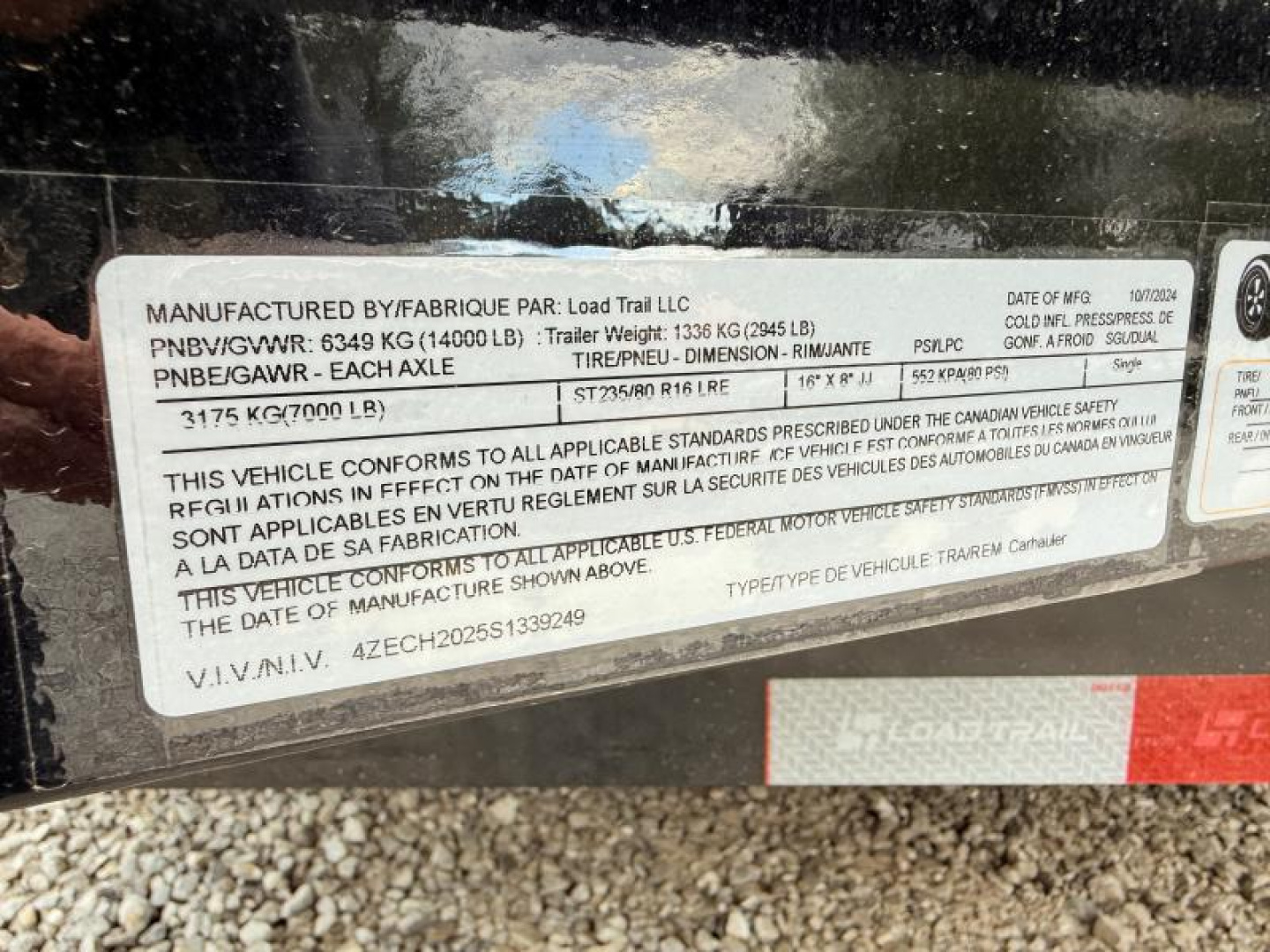 New 2025 LOAD TRAIL 7X20 EQUIPMENT 14K