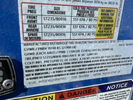 New 2025 Horizon Trailers 102X30 GOOSENECK 26K GVWR Flatbed Trailer