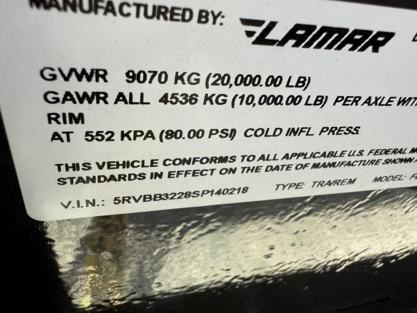 New 2025 Lamar 102X32 EQUIPMENT TRAILER/PINTLE HITCH 20K GVWR