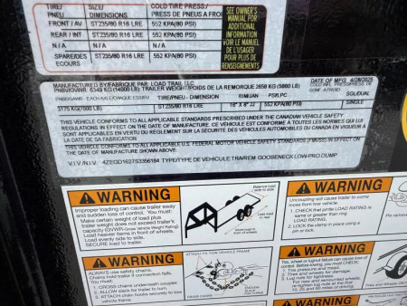 New 2025 LOAD TRAIL 7X16 GOOSENECK (4FT WALL) DUMP TRAILER