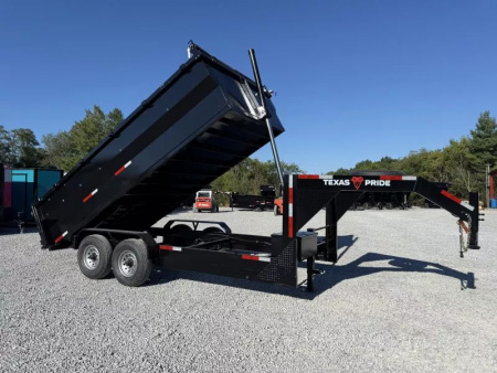 New 2026 Texas Pride Trailers 7X16 (3FT WALLS) GOOSENECK DUMP TRAILER 16K GVWR Dump Trailer