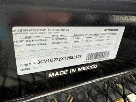 New 2026 PJ Trailers 7X22 EQUIPMENT TRAILER 16K GVWR (MEGA RAMPS) Equipment Trailer