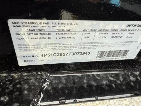 New 2026 PJ Trailers 7X20 EQUIPMENT TRAILER 14K GVWR (MEGA RAMPS) Equipment Trailer