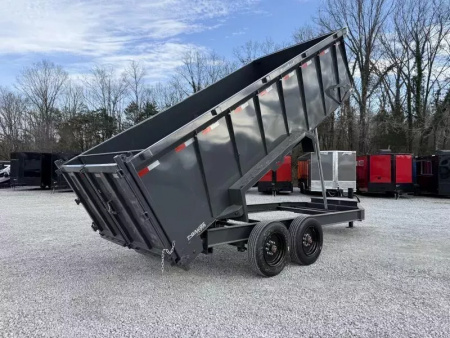 New 2026 Lamar 7x16  (4FT WALLS) DUMP TRAILER 16 GVWR Telescopic Dump