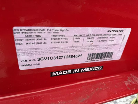 New 2026 PJ Trailers 102X24 DECK-OVER 16K GVWR Equipment Trailer