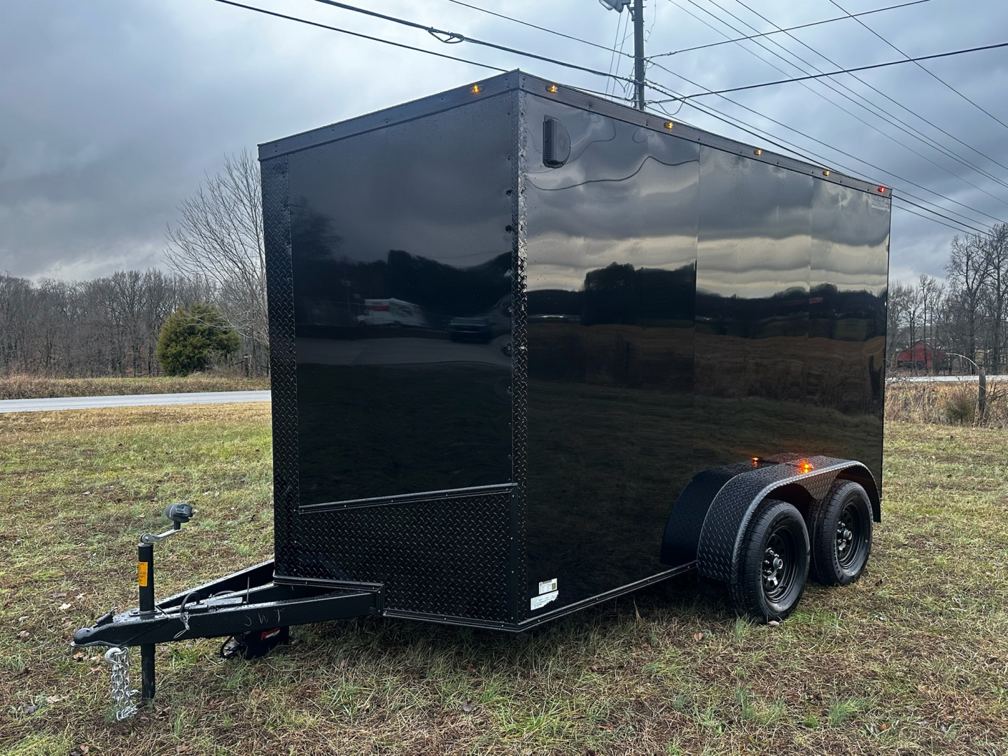 New 2026 Luxe 7X12 Enclosed Trailer - 3500LB Tandem Axle -7'ft Interior-Black Poly-Blackout