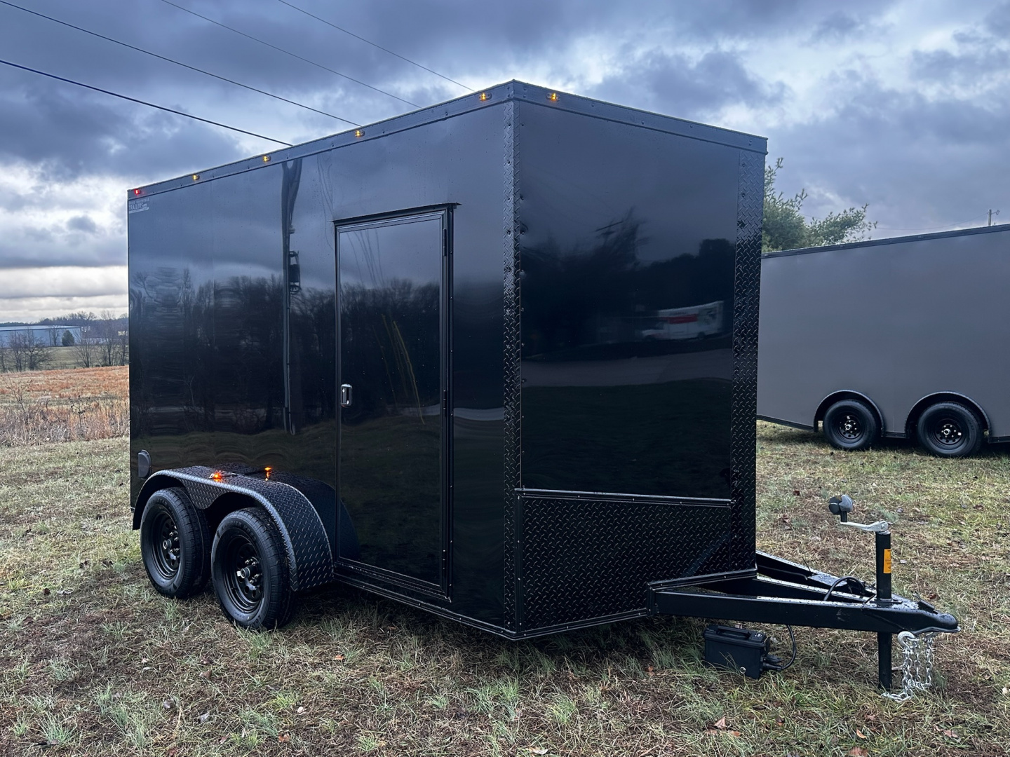 New 2026 Luxe 7X12 Enclosed Trailer - 3500LB Tandem Axle -7'ft Interior-Black Poly-Blackout