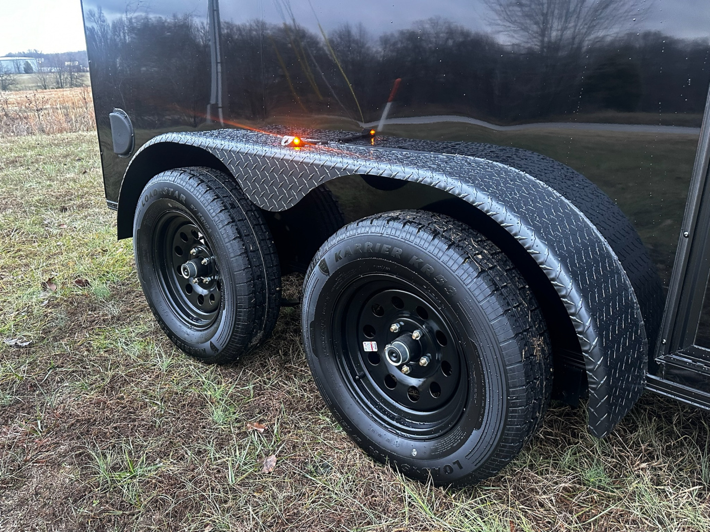 New 2026 Luxe 7X12 Enclosed Trailer - 3500LB Tandem Axle -7'ft Interior-Black Poly-Blackout