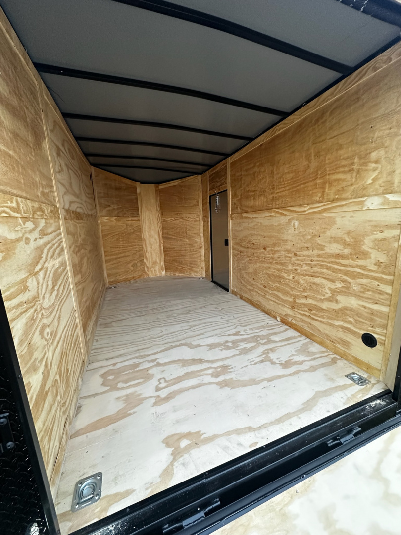 New 2026 Luxe 7X12 Enclosed Trailer - 3500LB Tandem Axle -7'ft Interior-Black Poly-Blackout