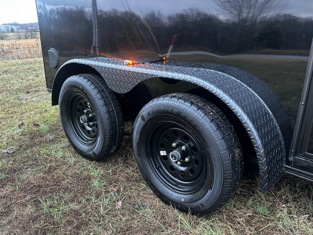 New 2026 Luxe 7X12 Enclosed Trailer - 3500LB Tandem Axle -7'ft Interior-Black Poly-Blackout