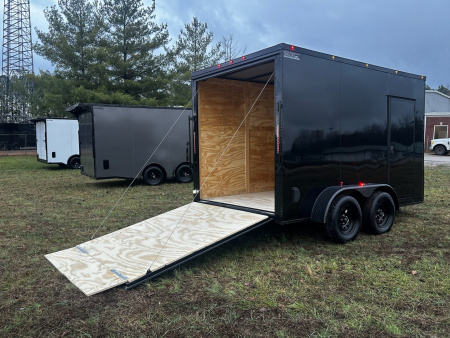 New 2026 Luxe 7X12 Enclosed Trailer - 3500LB Tandem Axle -7'ft Interior-Black Poly-Blackout
