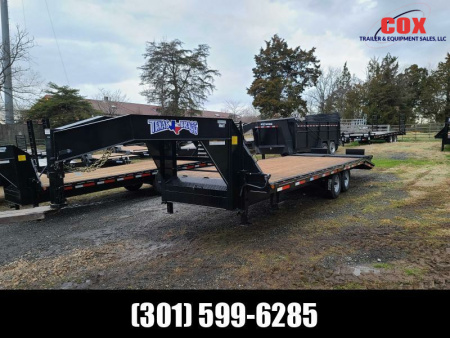 New 2023 Texas Bragg Trailers 25' HD Gooseneck Dove Tail Trailer Flatbed Trailer