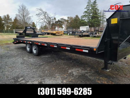 New 2023 Texas Bragg Trailers 25' HD Gooseneck Dove Tail Trailer Flatbed Trailer