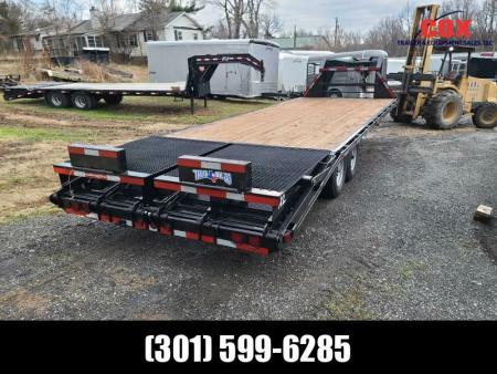 New 2023 Texas Bragg Trailers 25' HD Gooseneck Dove Tail Trailer Flatbed Trailer
