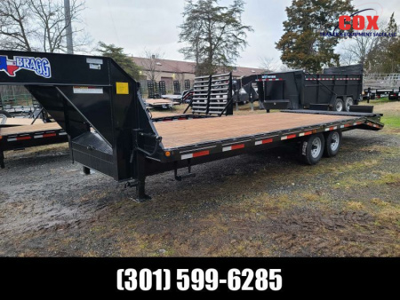 New 2023 Texas Bragg Trailers 25' HD Gooseneck Dove Tail Trailer Flatbed Trailer
