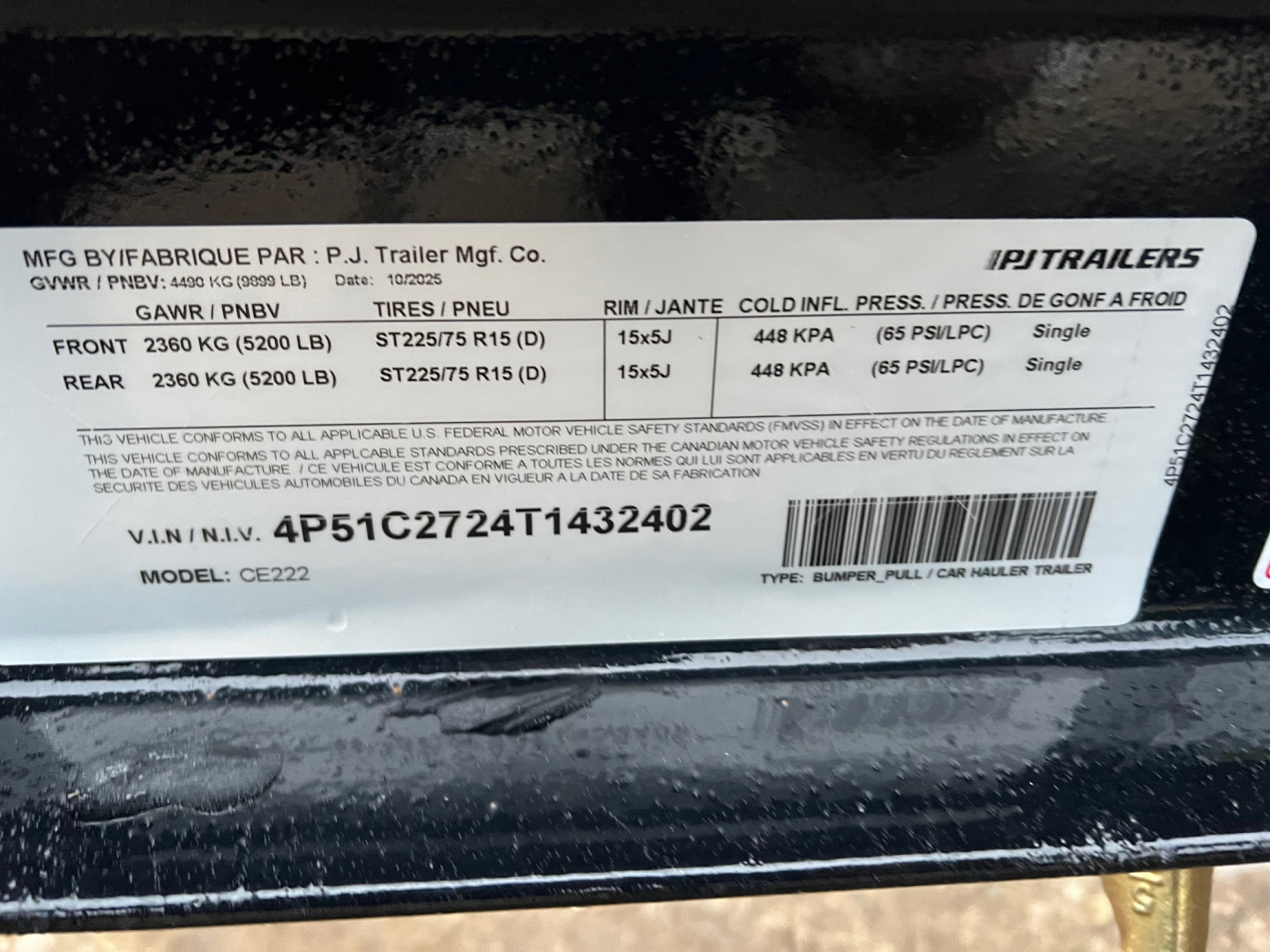 New 2026 PJ Trailers 22 CE Equipment Trailer