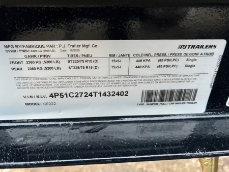 New 2026 PJ Trailers 22 CE Equipment Trailer