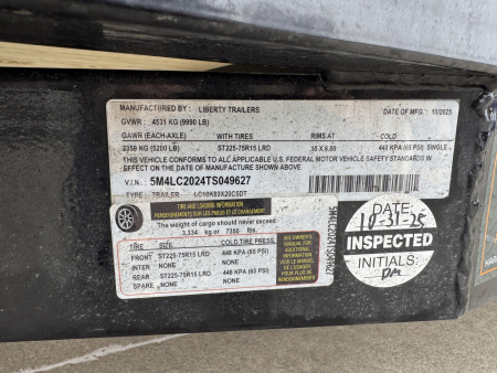 New 2026 Liberty LC20-10K Equipment Trailer