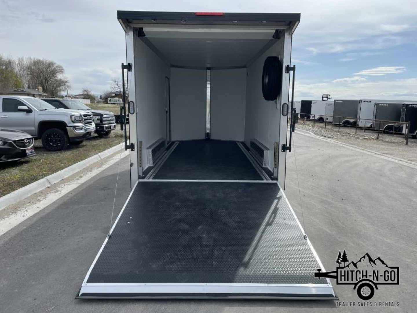 New 2025 Triton NXT 7.5x16 7k V-Nose Cargo Trailer with Rear Ramp Door