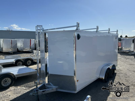 New 2025 Triton XLT Blaze 7x14 V-Nose 7k Cargo Trailer with Rear Barn Doors