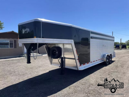 New 2025 Frontier 7x24 14k Aluminum Gooseneck Stock Combo Trailer